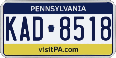 PA license plate KAD8518