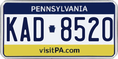 PA license plate KAD8520