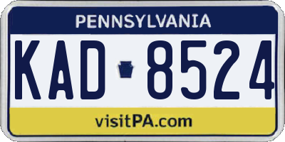 PA license plate KAD8524