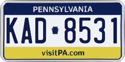 PA license plate KAD8531