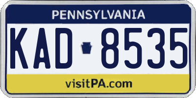PA license plate KAD8535