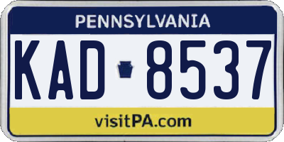 PA license plate KAD8537