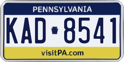 PA license plate KAD8541