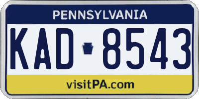 PA license plate KAD8543