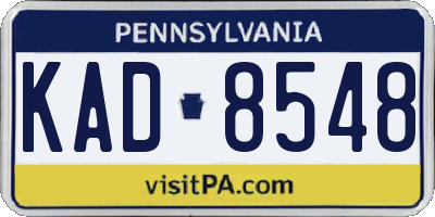 PA license plate KAD8548