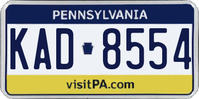 PA license plate KAD8554