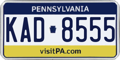 PA license plate KAD8555
