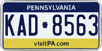 PA license plate KAD8563