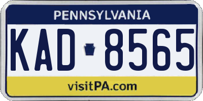 PA license plate KAD8565