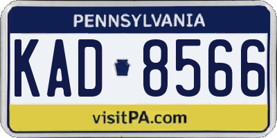 PA license plate KAD8566