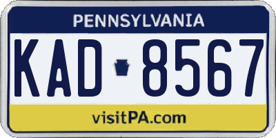 PA license plate KAD8567