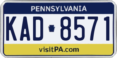 PA license plate KAD8571