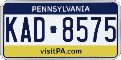 PA license plate KAD8575