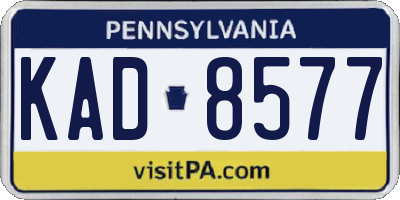 PA license plate KAD8577