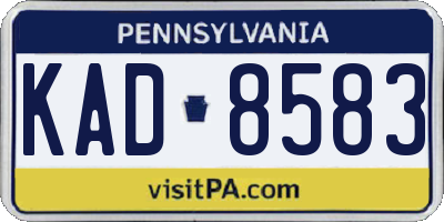 PA license plate KAD8583
