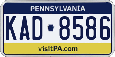 PA license plate KAD8586