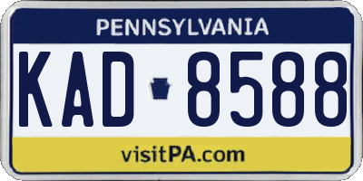 PA license plate KAD8588