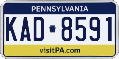 PA license plate KAD8591