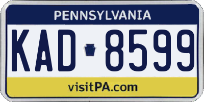 PA license plate KAD8599