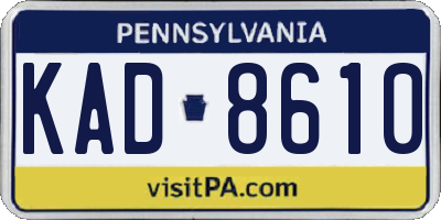 PA license plate KAD8610