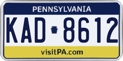 PA license plate KAD8612