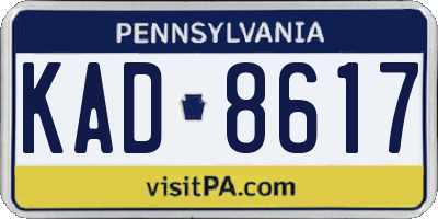 PA license plate KAD8617