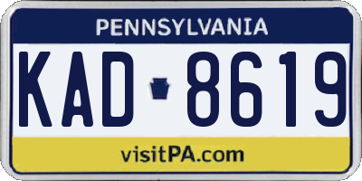 PA license plate KAD8619
