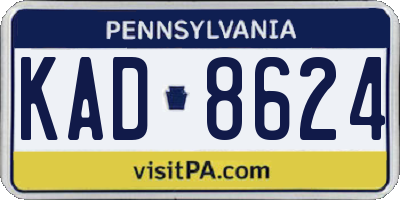 PA license plate KAD8624