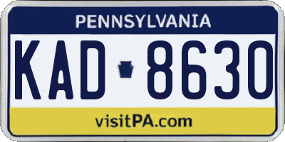 PA license plate KAD8630