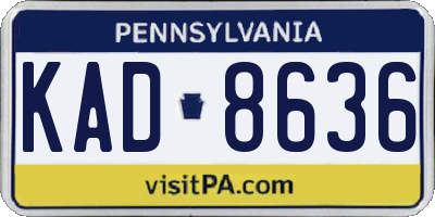 PA license plate KAD8636