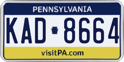 PA license plate KAD8664