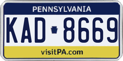 PA license plate KAD8669