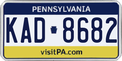 PA license plate KAD8682