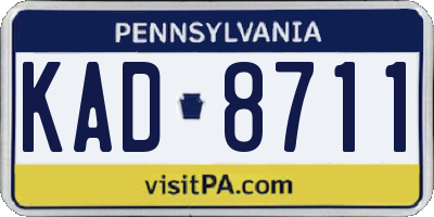 PA license plate KAD8711
