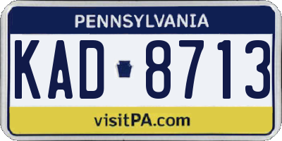 PA license plate KAD8713