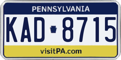 PA license plate KAD8715