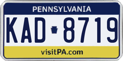 PA license plate KAD8719