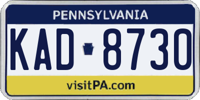 PA license plate KAD8730
