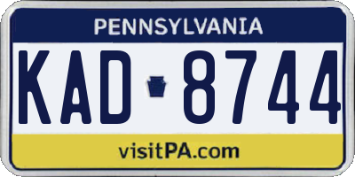 PA license plate KAD8744