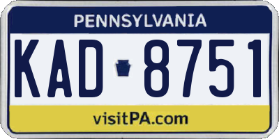 PA license plate KAD8751