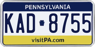PA license plate KAD8755