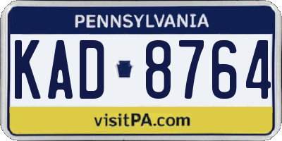 PA license plate KAD8764