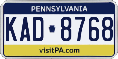 PA license plate KAD8768