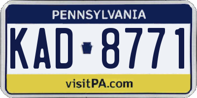 PA license plate KAD8771