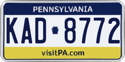 PA license plate KAD8772