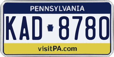 PA license plate KAD8780