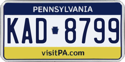 PA license plate KAD8799