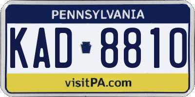 PA license plate KAD8810