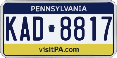 PA license plate KAD8817