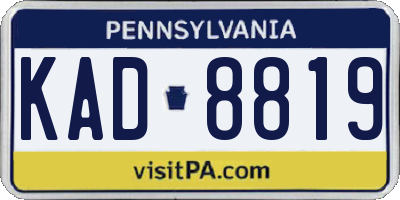 PA license plate KAD8819
